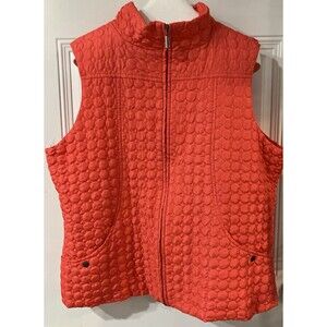 plus 3X orange quieted vest warm outdoor hiking pockets zip B